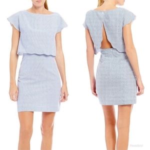 Lauren James Sullivan Stripe Blue & White Seersucker Dress - M